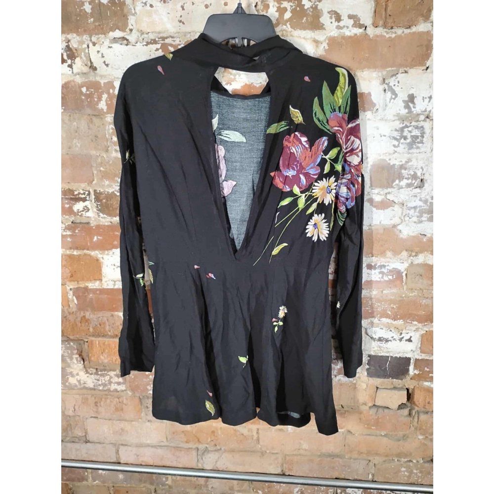 FREE PEOPLE Gemma Tunic Dress Mock Neck Open Back in Black Size Xs‎ - Picture 3 of 4